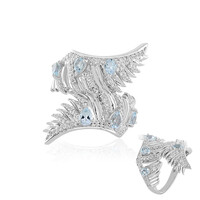 Bague en argent et Topaze bleu ciel