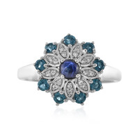 Bague en argent et Saphir étoilé bleu