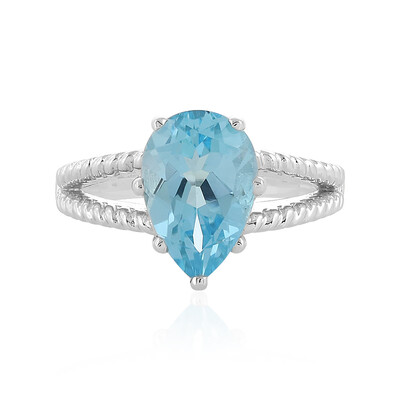 Bague en argent et Topaze bleu ciel