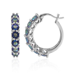 Boucles d'oreilles en argent et Quartz mystique bleu
