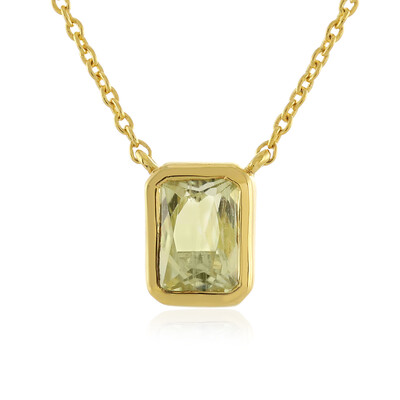Collier en argent et Kunzite jaune canari
