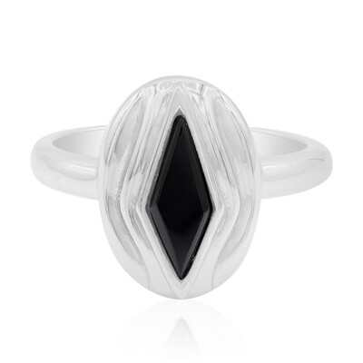 Bague en argent et Spinelle noir (MONOSONO COLLECTION)