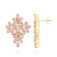 Boucles d'oreilles en or et Saphir Padparadscha non chauffé (AMAYANI)