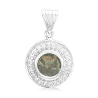 Pendentif en argent et Antique denier de la veuve à ancres