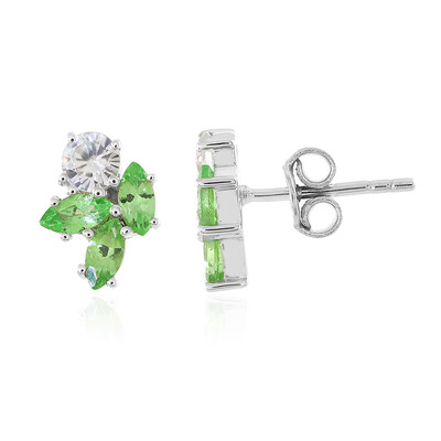 Boucles d'oreilles en argent et Grenat Tsavorite