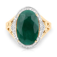 Bague en argent et Béryl couleur émeraude