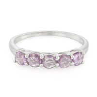 Bague en argent et Saphir pourpre de Ceylan non chauffé