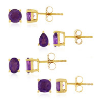 Boucles d'oreilles en argent et Améthyste