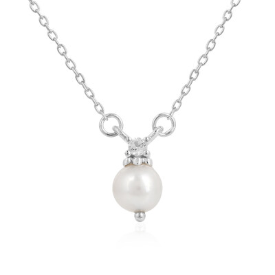 Collier en argent et Perle blanche de culture d'eau douce