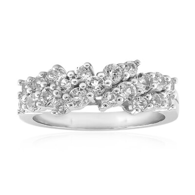Bague en argent et Topaze blanche