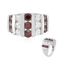 Bague en argent et Zircon cognac