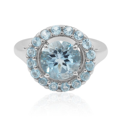 Bague en argent et Topaze bleu ciel