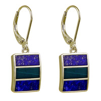 Boucles d'oreilles en argent et Malachite
