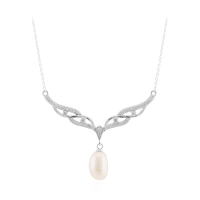Collier en argent et Perle blanche de culture d'eau douce