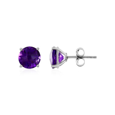 Boucles d'oreilles en argent et Améthyste de Zambie
