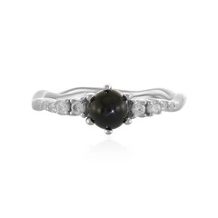 Bague en argent et Diopside étoilé d'Inde