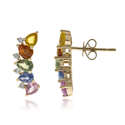 Boucles d'oreilles en or et Saphir
