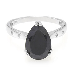 Bague en argent et Spinelle noir