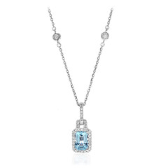 Collier en or et Aigue-Marine du Brésil AAA (CIRARI)