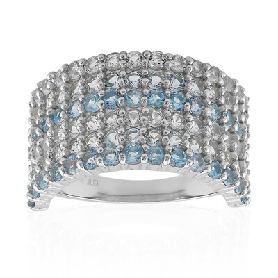 Bague en argent et Topaze blanche