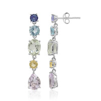 Boucles d'oreilles en argent et Améthyste verte