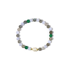 Bracelet et Perle blanche de culture d'eau douce (Riya)