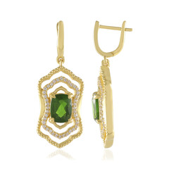 Boucles d'oreilles en argent et Diopside de Russie