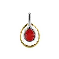 Pendentif en argent et Ambre rouge de Colombie