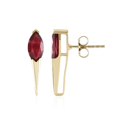 Boucles d'oreilles en or et Rubis de Madagascar (de Melo)