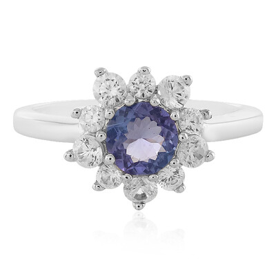Bague en argent et Tanzanite multicolore