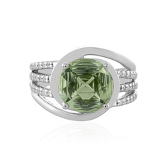 Bague en argent et Améthyste verte