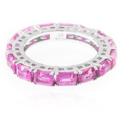 Bague en argent et Saphir rose de Madagascar