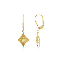 Boucles d'oreilles en argent et Saphir jaune de Madagascar