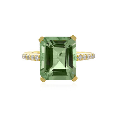 Bague en argent et Améthyste verte