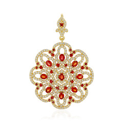 Pendentif en argent et Saphir rouge du soir