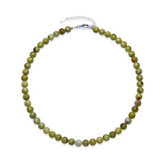 Collier en argent et Opale verte