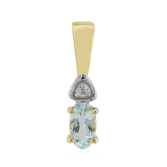 Pendentif en or et Béryl vert menthe du Nigeria