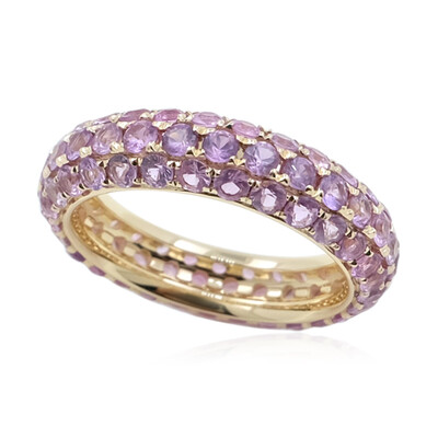 Bague en or et Saphir pourpre de Ceylan non chauffé