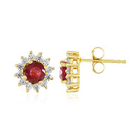 Boucles d'oreilles en argent et Rubis de Madagascar