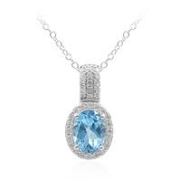 Collier en argent et Topaze bleu Suisse
