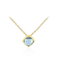 Collier en argent et Topaze bleu ciel