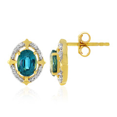 Boucles d'oreilles en argent et Kyanite bleu pétrole