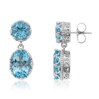 Boucles d'oreilles en argent et Topaze bleu ciel (Dallas Prince Designs)