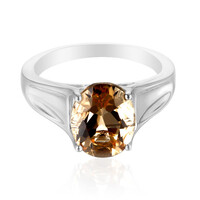 Bague en argent et Quartz champagne