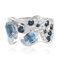 Bague en argent et Topaze bleu ciel