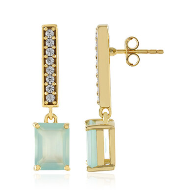 Boucles d'oreilles en argent et Calcédoine d'eau