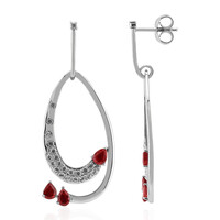 Boucles d'oreilles en argent et Rubis de Tanzanie