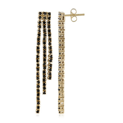 Boucles d'oreilles en argent et Spinelle noir