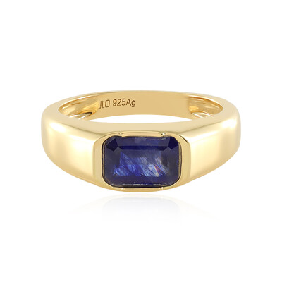 Bague en argent et Saphir bleu de Madagascar