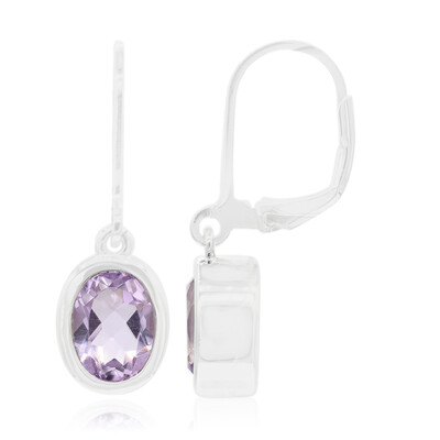 Boucles d'oreilles en argent et Améthyste Rose de France (MONOSONO COLLECTION)